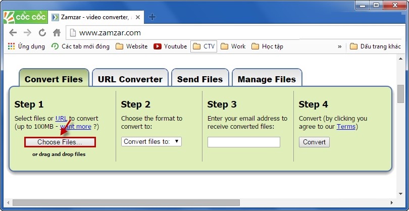 Chuyển đổi PDF sang ảnh bằng Zamzar.com