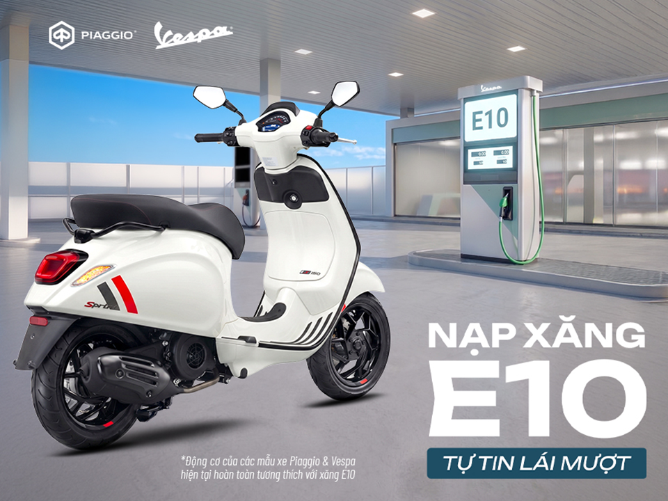 Piaggio và Vespa: Sự Tương Thích Hoàn Hảo Với Xăng E10 Tại Việt Nam