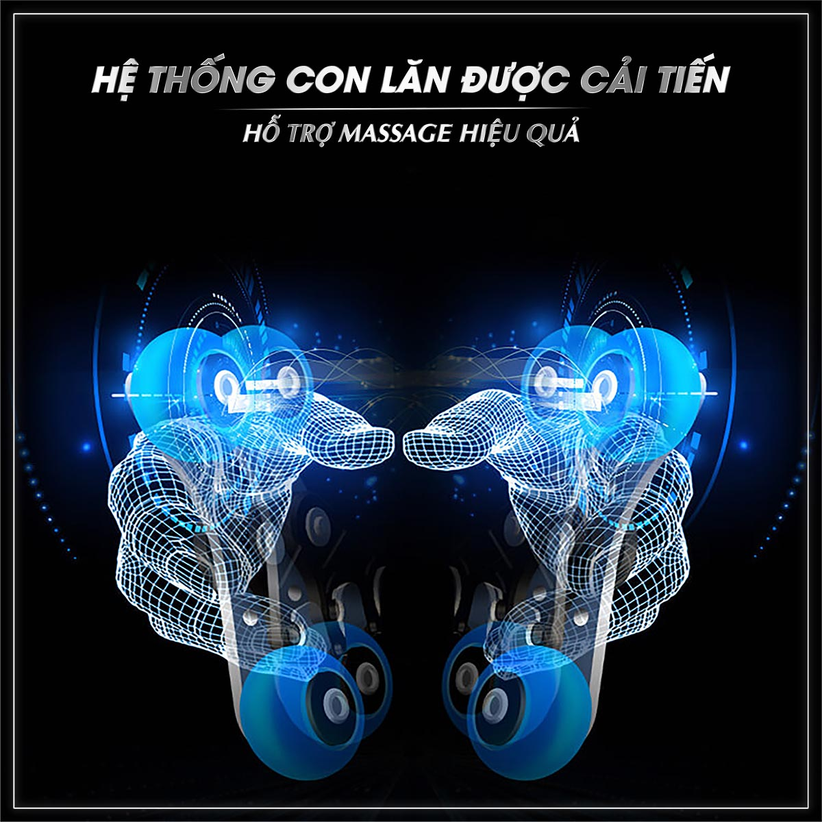 Hướng Dẫn Chọn Mua Ghế Massage Chất Lượng Để Đảm Bảo Sức Khỏe 2 Con lăn massage đa chiều