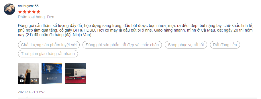 Đánh giá người dùng về bút ký Brian & Jet BJ003